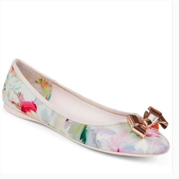 Ted Baker IMME 2 floral bow ballet flats shoe 6 - Picture 5 of 15